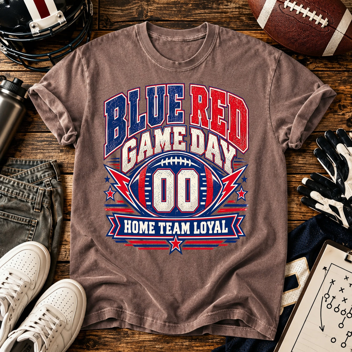 Blue Red Game Day T-shirt