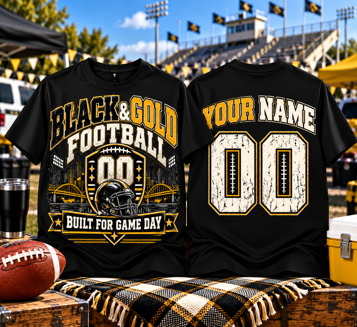 Black Gold Football T-shirt